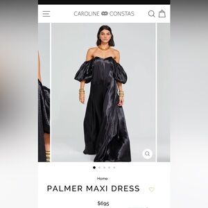 Caroline Constas Black Palmer Dress